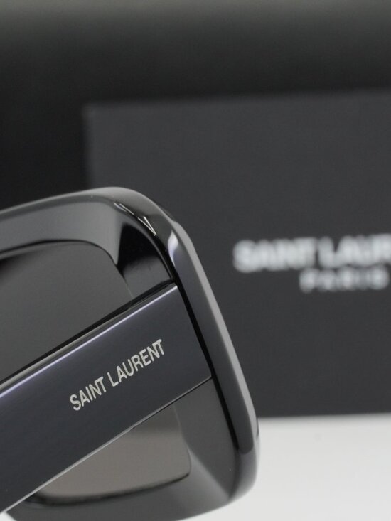 Saint Laurent SL534 SUNRISE 001 Rectangle Sunglasses - Shiny Black/Black main image 8